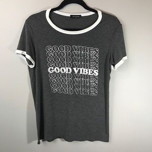 Good Vibes T Shirt by Zutter Grey/White Logo Small